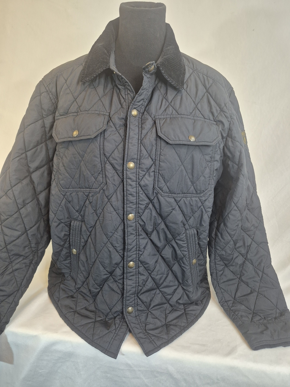Men's Ralph Lauren Polo Quilted Navy Jacket with Corduroy Collar
